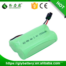 Batería del nimh de la batería del AA 1500mAh 2.4v ni-mh de la alta calidad para la herramienta eléctrica